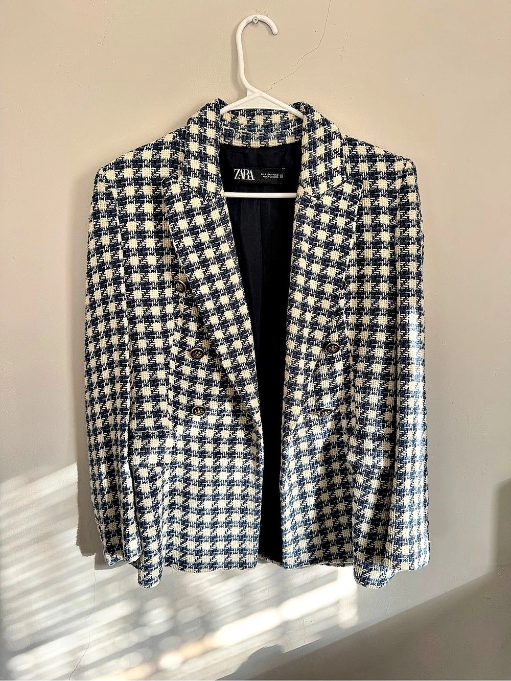 Zara Double-Breasted Tweed Blazer